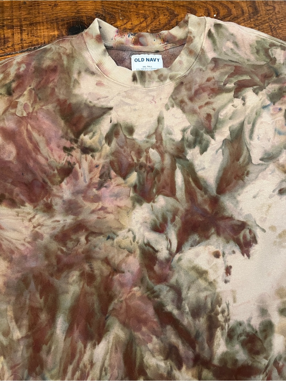 Old Navy Men's Marbled Ice Dyed Crewneck Sweatshirt - Earth Tones